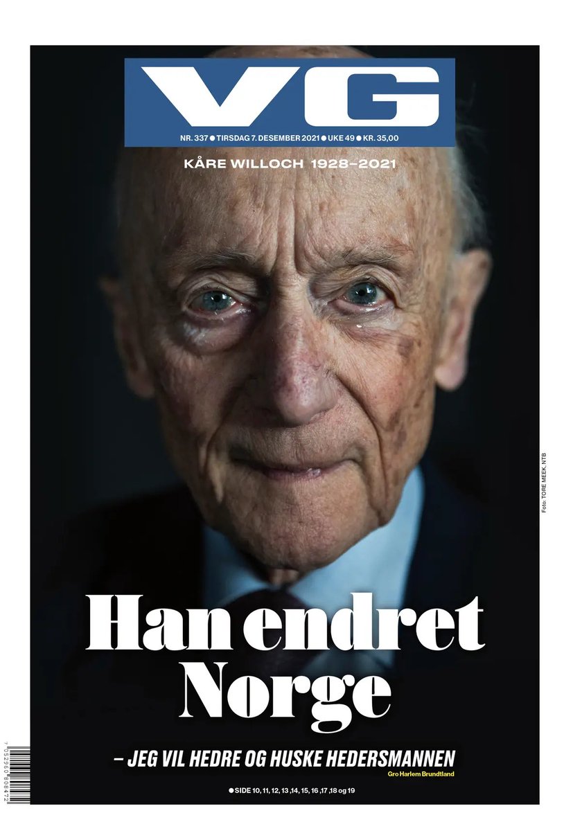 For en fantastisk flott og verdig forside på VG tirsdag
