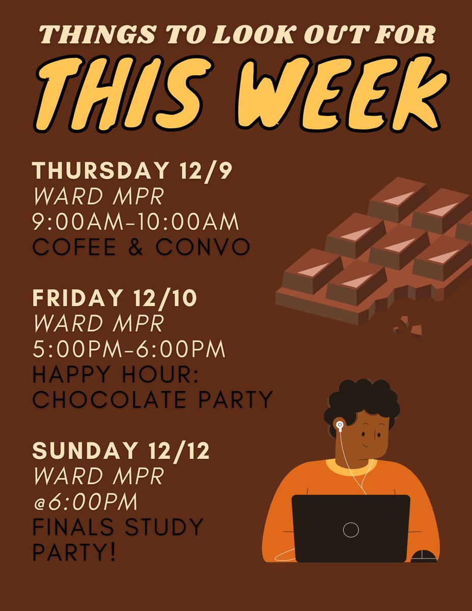It’s week 16 and you are so close to the end of the semester! Here’s what we have going on before finals week!