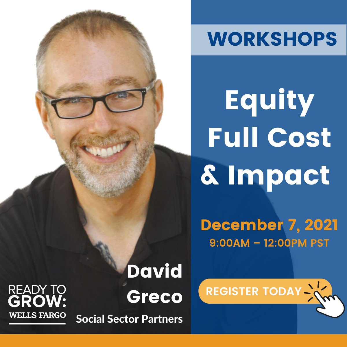 The second workshop in the Ready to Grow Series with David Greco is tomorrow!  For more information and to register: bit.ly/R2GWorkshop 

#CharitableVentures #R2G #WellsFargo