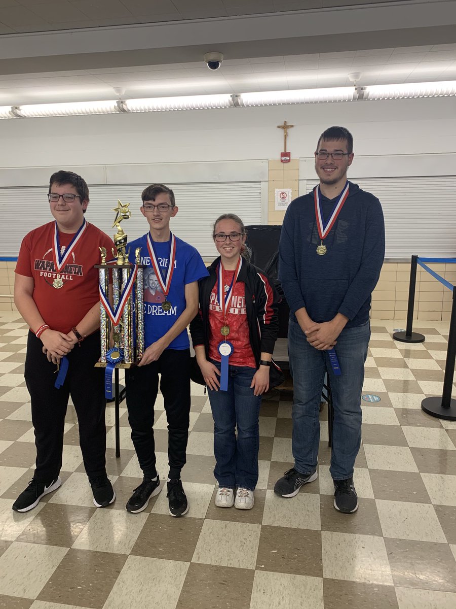 Congratulations to both varsity and jv quiz bowl teams teams winning the Allen County ESC quiz bowl tournament tonight.  Jv 7-0, varsity 8-1.