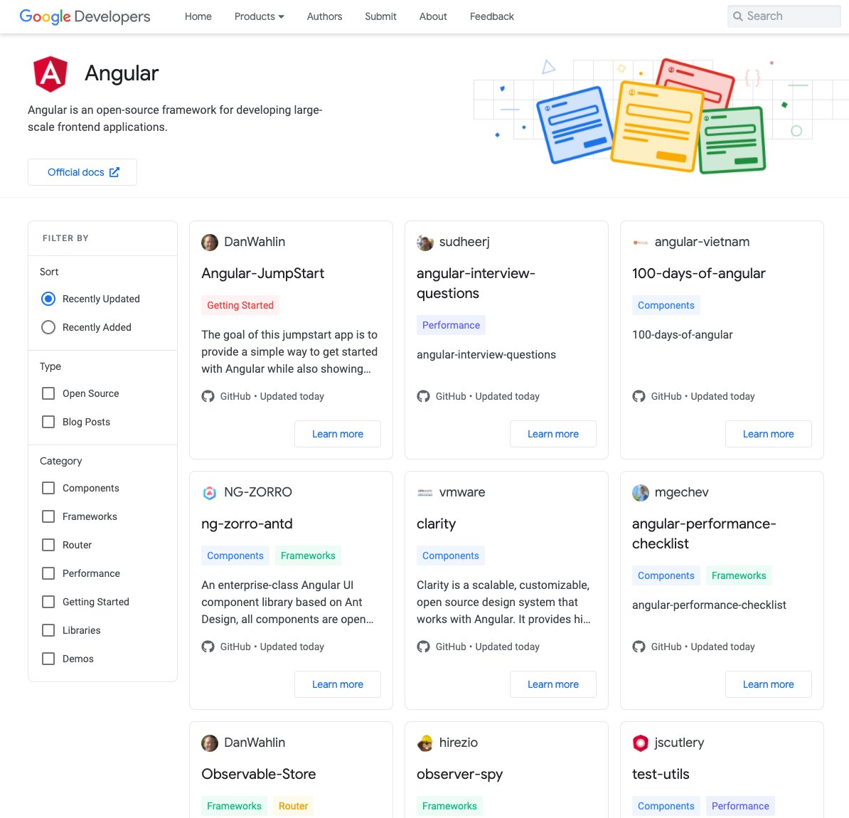 building cool open source things?
looking for cool open source things other people are building?

check out devlibrary.withgoogle.com &amp; use the 'submit' button to nominate your projects and blog posts!