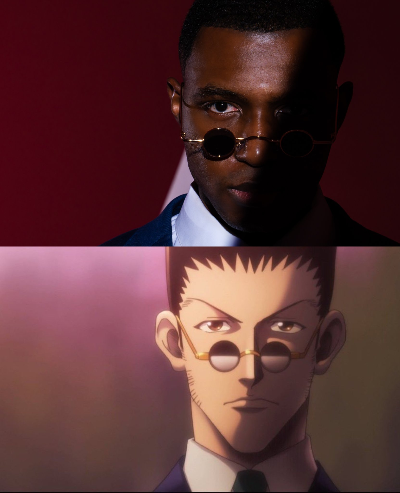 Fresh from the meme market — Iyami's face on Leorio from HxH