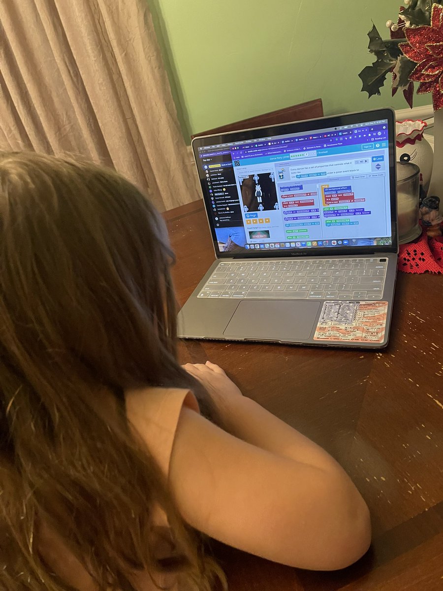 #HourofCode tonight at home!  My daughter is loving the dance party from <a href="/codeorg/">Code.org</a>!