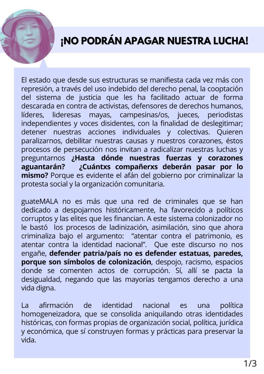 ximonik's tweet photo. Ante la violencia que atraviesa nuestros cuerpos, nuestra compañera  nos comparte su sentir.
Insistimos en decir ¡No apagarán nuestra lucha y nuestra voz! Gracias por tu fuerza @NanciSinto 🔥💕 https://t.co/DpgwcaHdtw