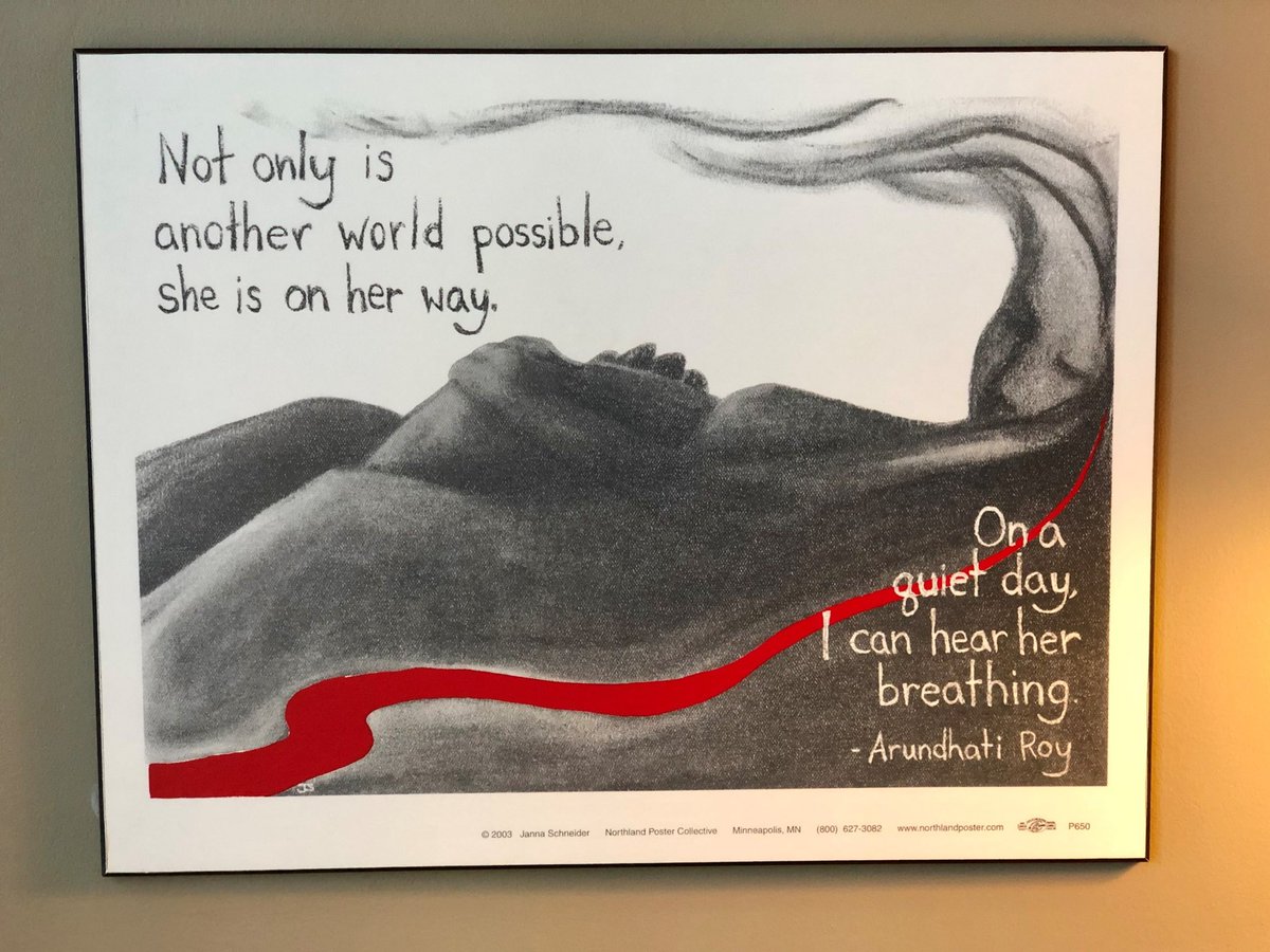 Many tears today as held in our hearts so many mighty souls. At the end of this day I am again looking at Arundhati Roy’s words that have taken root in my soul.  For sure “Not only is another world possible; she is on her way.” And today,  together we heard her breathing 💕