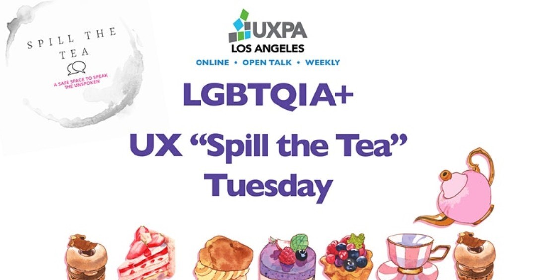 BYOB for another edition of LGBTQIA+ UX "Spill the Tea" Open Talk Tuesday. We'll get going tonight at 5:30 - please come! And if you can't make it this time around, we meet every Tuesday! Check the link below.

#ux #uxdesign #uxdesigner #userexperience #interactiondesign
