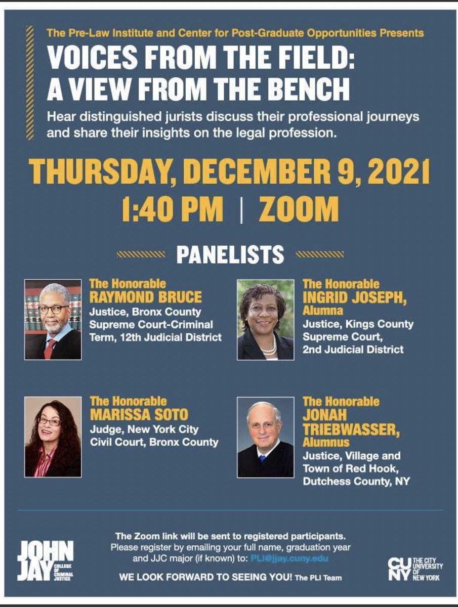 JohnJayPLI's tweet photo. This Thursday, make sure to register! https://t.co/BKZtZWlZVe