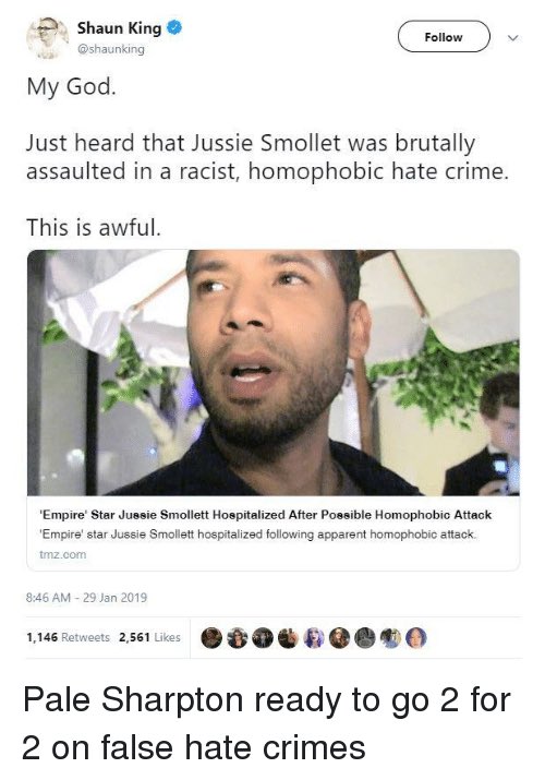 VayaConDiosGL's tweet photo. @SophNar0747 #ShaunKing #JussieSmollett https://t.co/vqGeApx0Ku