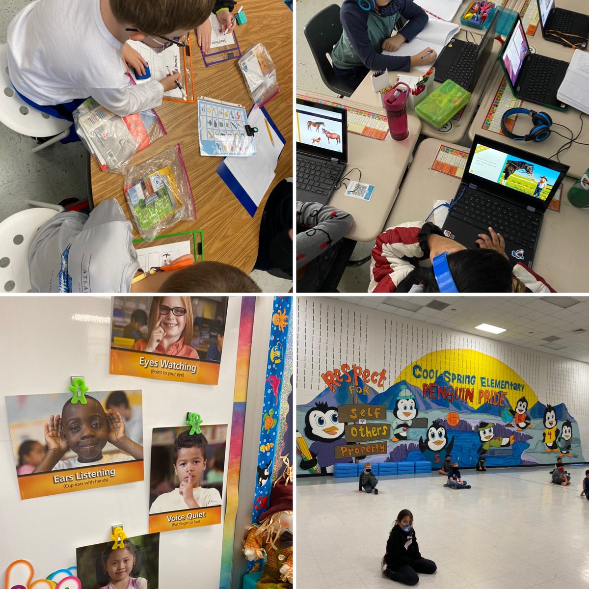 shontelsimon's tweet photo. The 🐧‘s @CoolSpring_ES were ready to learn bright and early Monday morning! Hands down the best artwork all through the building! https://t.co/J0FG3i2My2