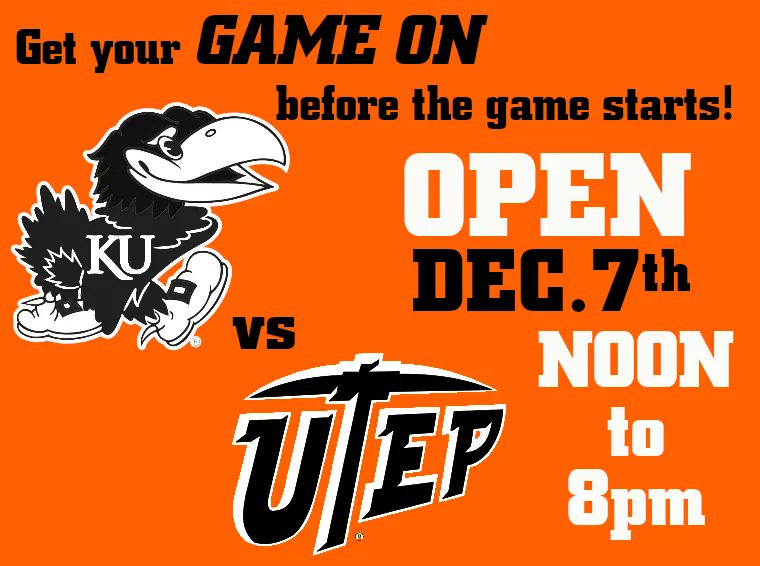TheCBE's tweet photo. Ball out before KU takes on UTEP on Tuesday! We're opening special for you from noon until 8pm. Step inside the game and challenge your skills at the house that college basketball built.
#ncaa #kcbasketball #thecbe #stepinsidethegame #hoops #basketball π #halloffame #kansascity https://t.co/QH3uV2IfLb