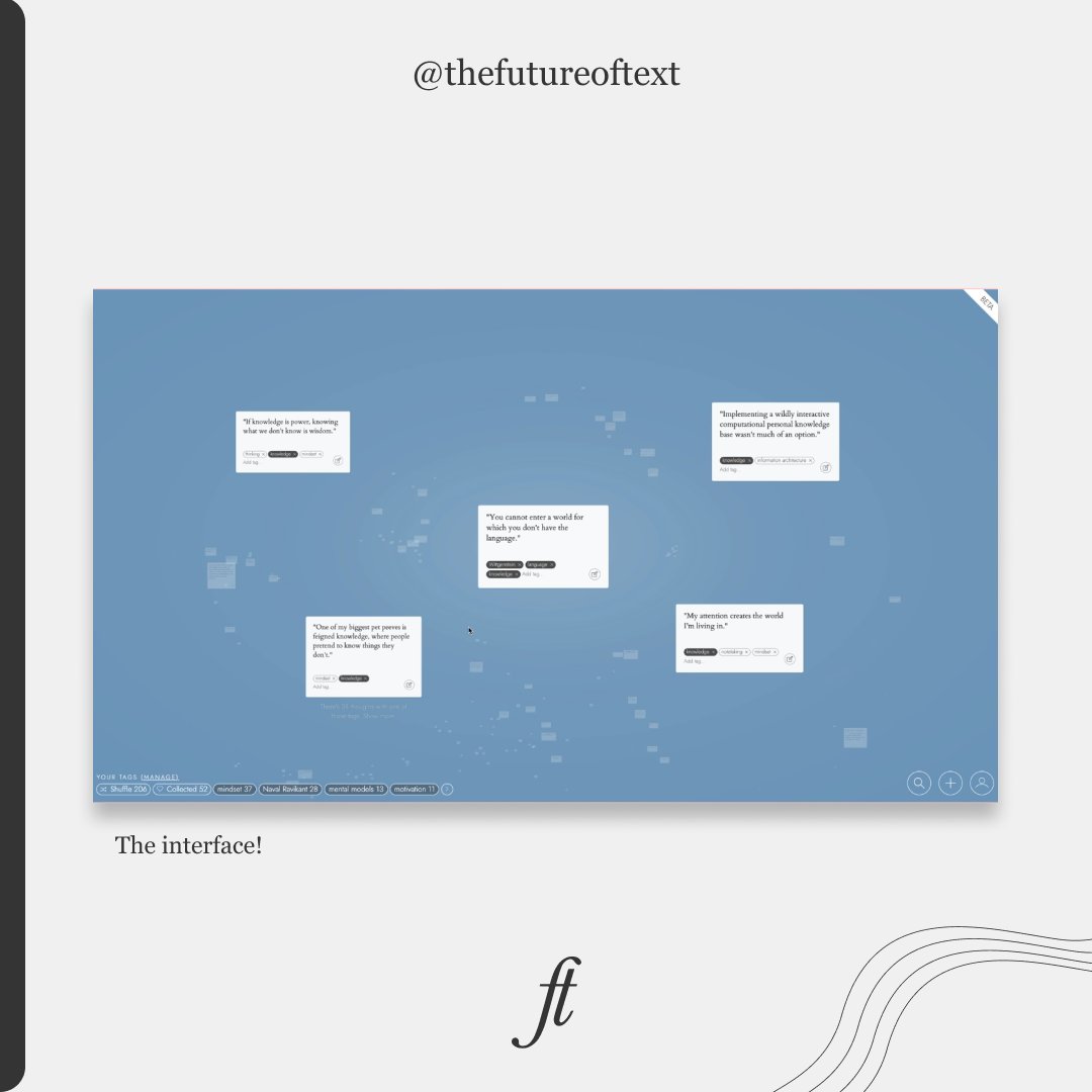 TheFutureofText's tweet photo. Napkin is a system for inspiration, an infrastructure for thought. The goal is to lower the entry hurdle for personal knowledge management, increase coherence for individuals and ultimately for communities and society.
 
Want to know more? Access: https://t.co/PxQVDMMUXO https://t.co/MS8rOAXvrS
