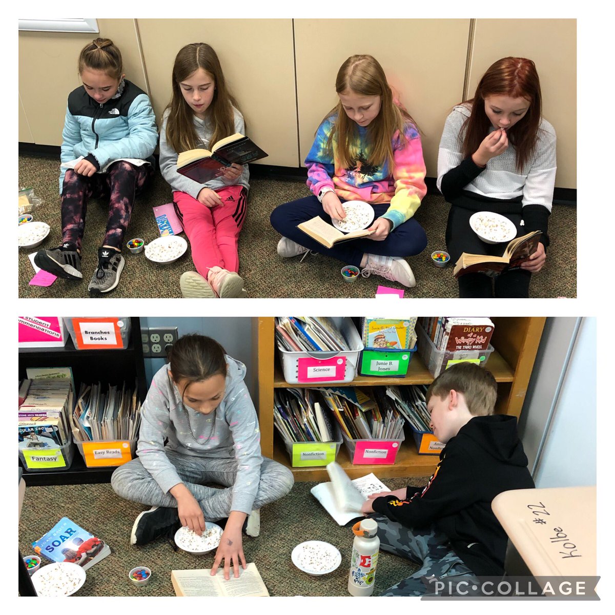 Students filled their class PBIS punchcard and opted for a read and feed for their reward. <a href="/TH_Principal/">Mrs. Dana Barker</a> #LCTitanhill