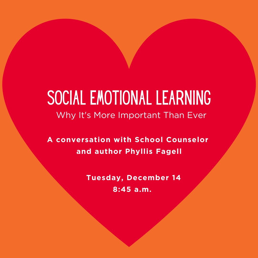 SheridanDC's tweet photo. Prospective families—join Sheridan School Counselor Phyllis Fagell on 12/14 at 8:45am for a conversation about social-emotional learning and why it's more important than ever. The discussion will be completely driven by your questions! RSVP at https://t.co/w2imdGEwMo https://t.co/DxOw2vxCkM