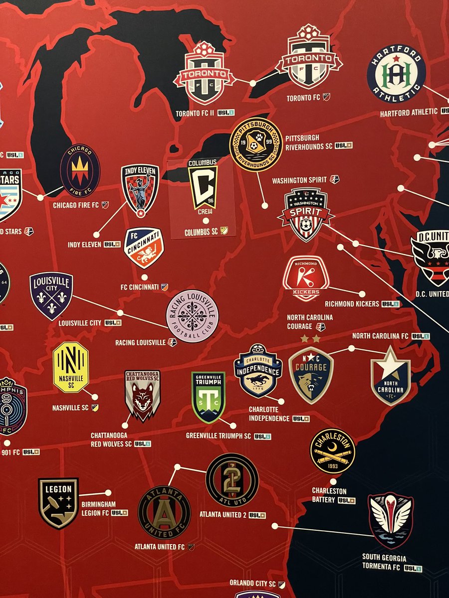 At the National Soccer Hall of Fame for the <a href="/lmengsol/">Lou Mengsol</a> US Sports  Reception and we’re proud to see our home team <a href="/RichmondKickers/">Richmond Kickers 🦘</a> on this map! ⚽️