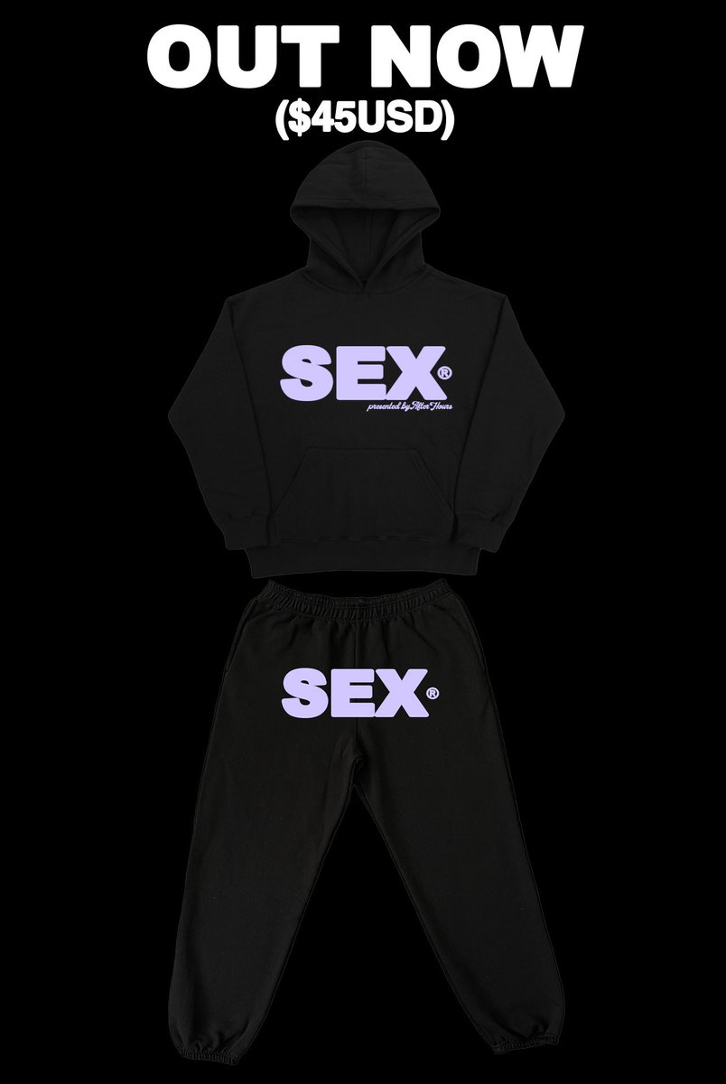 NocturnalAH's tweet photo. “SEX” hoodies off the site Dec. 8! Go get that while supplies last!🪰 https://t.co/Cj6qOCXGE0