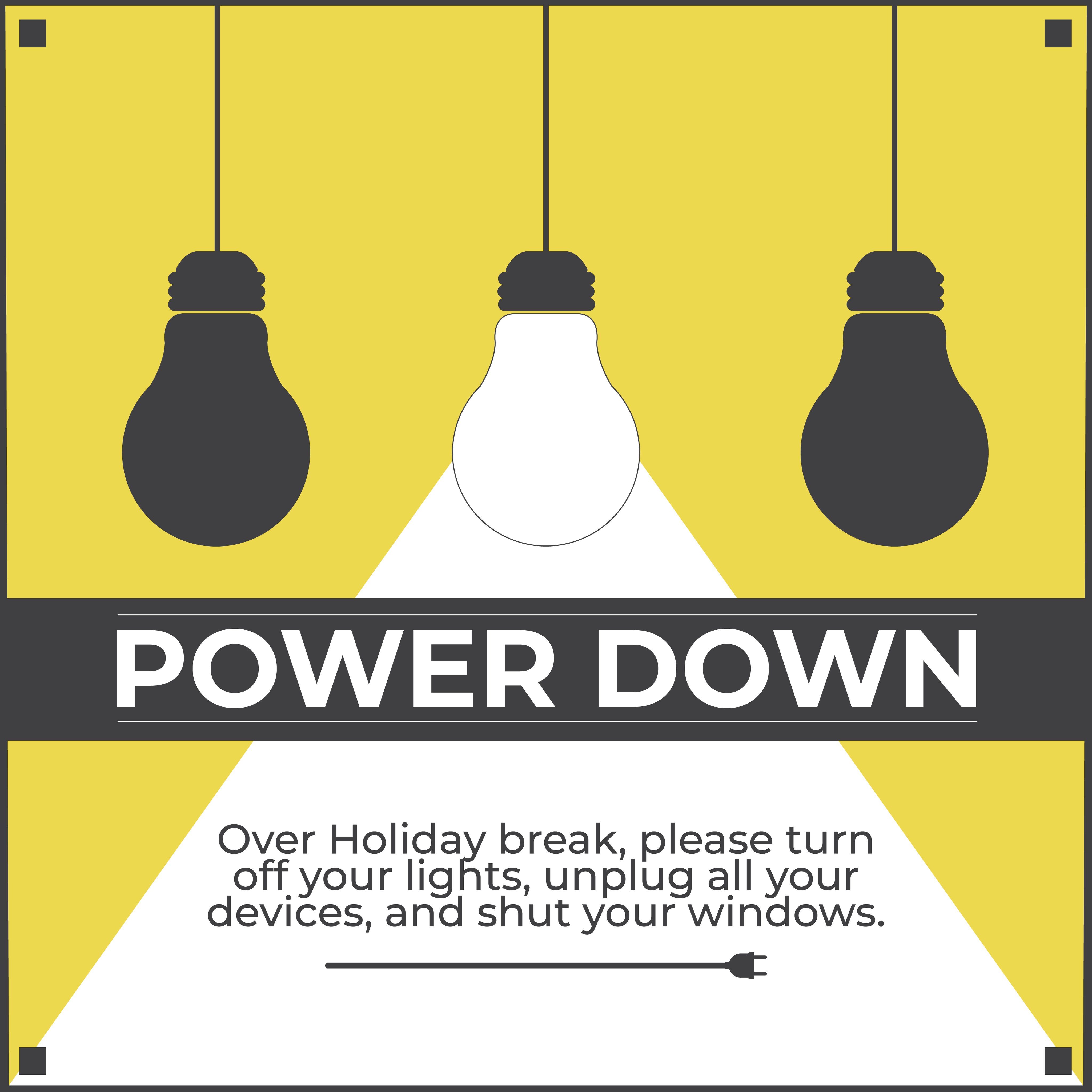 WWU Sustainability on X: If you are going away this winter break, remember  to POWER DOWN your home and your office. Unplug appliances, turn off power  strips, shut down computers, and close