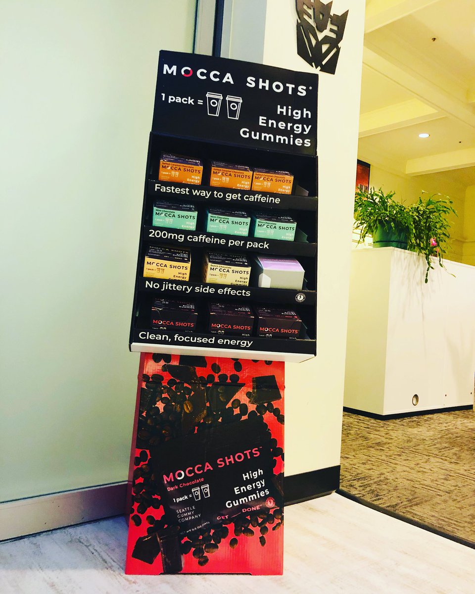 SeattleGummy's tweet photo. Full supply of energy for the gummy office.    When we live on these gummies, creativity flies!
.
Performance powered by Mocca Shots.
.
#moccashots #caffeinefix #caffeinedaily #energyshot #holidayshopping https://t.co/8qvhL0QOTu