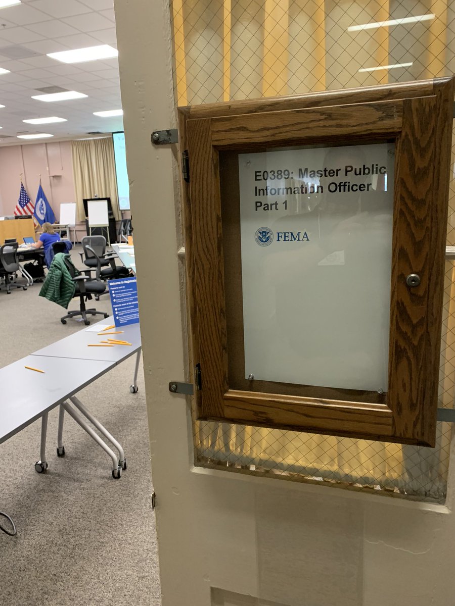 trentfaris's tweet image. Day 1 of week 1 at @FEMA_EMI #MPIO training is in the books. A lot of work is in front of me, but it’ll be worth it. #PIOLife