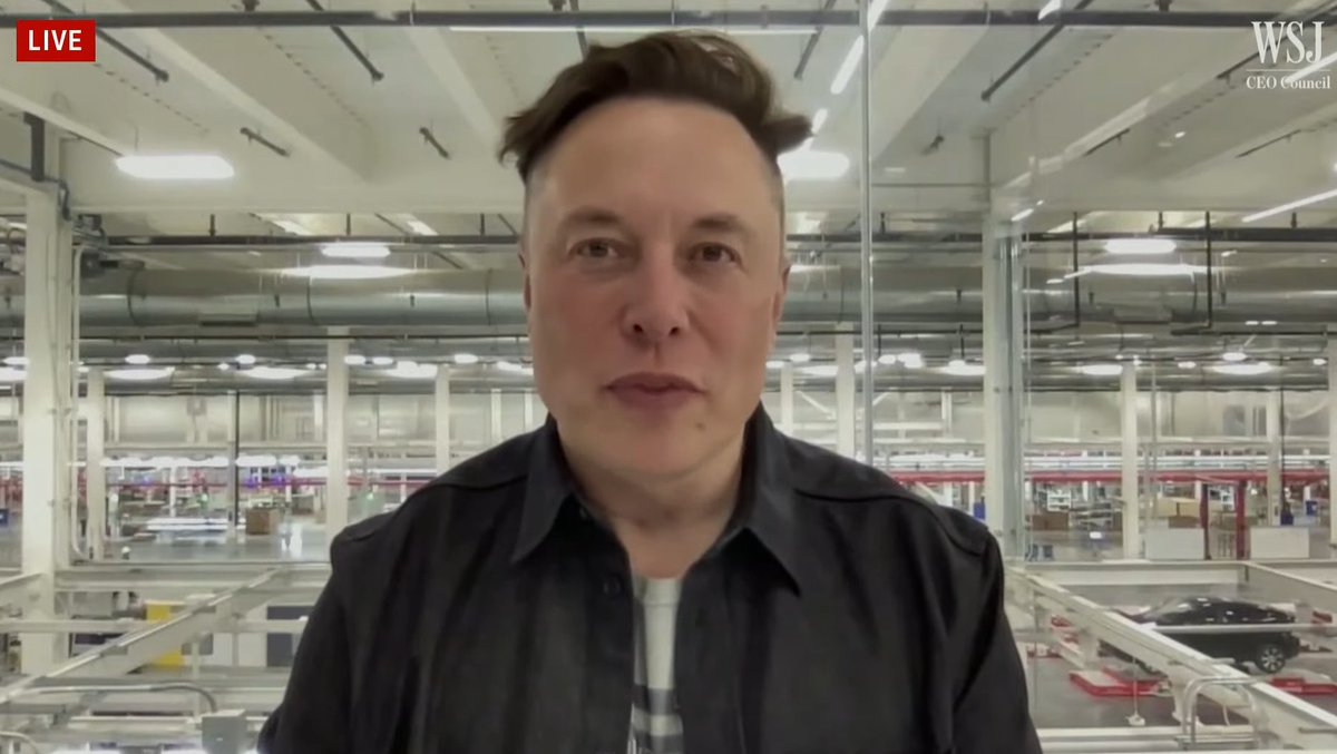 techAU's tweet photo. Elon live from Gigatexas which is "nearly complete".  #WSJLive https://t.co/9IfGnUyeE2