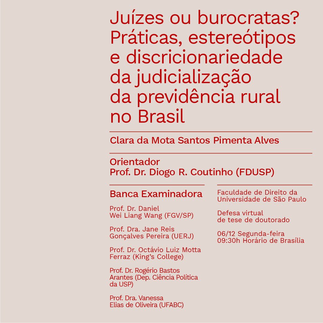 Registro de um dia feliz na defesa da minha tese de doutorado. Chance de aprender com as pessoas que eu li, admiro e são o alicerce do trabalho (Daniel Wang, Jane Reis, Octávio Ferraz, Rogério Arantes e Vanessa Oliveira). Toda gratidão ao meu orientador e ao <a href="/grupodpp/">Grupo Direito e Políticas Públicas</a> da <a href="/de_usp/">Faculdade de Direito da USP</a>.