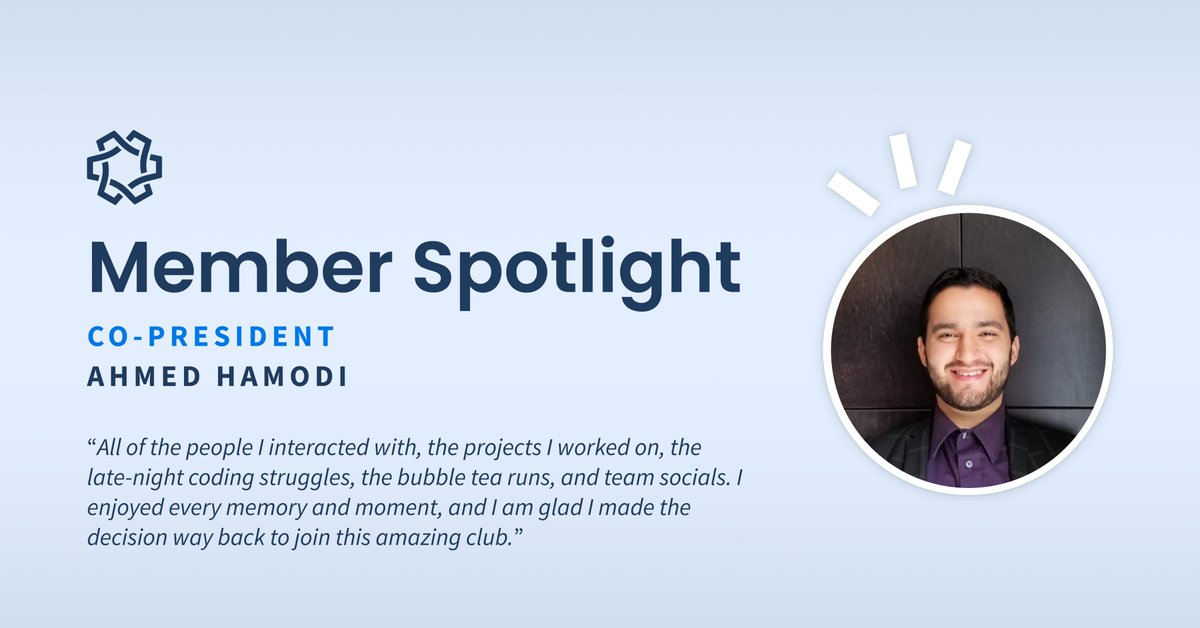 Check out our latest Member Spotlight article on Ahmed Hamodi, one of our co-presidents here at Blueprint! ✨

In this article, Ahmed shares how the club has helped him develop as a person and reminisces on some of his favourite memories with the club. 💞

medium.com/uw-blueprint/m…