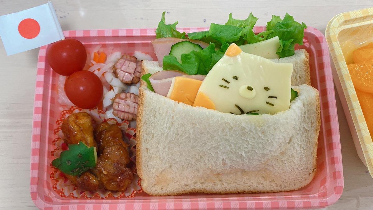 diskk_mh1aa's tweet image. 月イチ弁当♡
初のサンドイッチ弁当にしてみた♬︎

そしてりりが選んだ
日の丸ピック🇯🇵💗

#ねこのポケットサンド弁当
#すみっコぐらし弁当
#すみっコぐらし
#すみっコぐらしのお弁当
