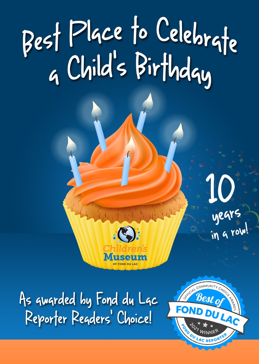 CMFDL's tweet image. Did you know?  All memberships include a $25 discount on birthday parties AND that CMFDL has been voted the best place to have a child's birthday party 10 years in a row?! 

A year of play, plus this and other benefits make a CMFDL membership the way to go!