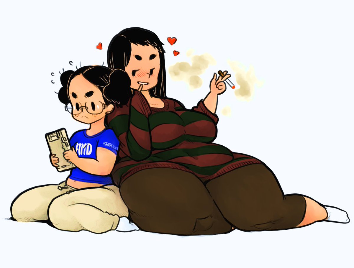 polocom_en's tweet photo. I was inspired by @ManCanTheCrash1 and @CrysNickel to draw a dumb little picture of teenage Begi and Hedda. 

(Begi was an exceptionally late bloomer.) https://t.co/bdGyRvTyOo