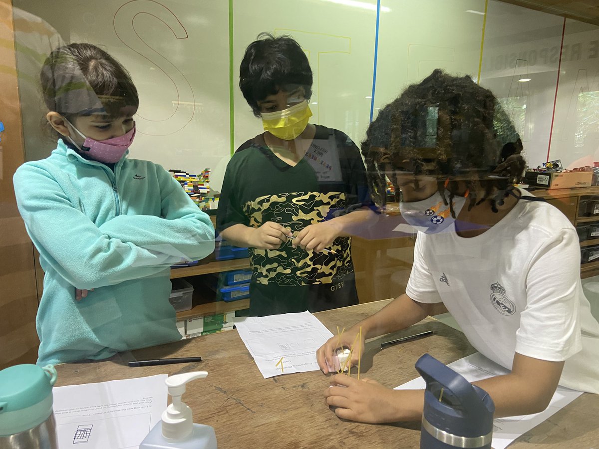 AISCElementary's tweet image. Grade 4 students design marshmallow structures that can withstand an earthquake. #AISCGrade4 #AISCintheClassroom
