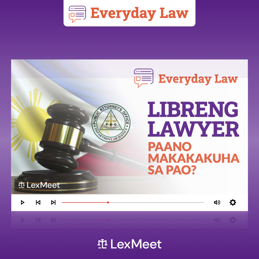 LexMeet's tweet photo. LIBRENG LAWYER, Paano Makakakuha sa PAO?
Alamin ang requirements sa #EVERYDAYLAW.
➡️ https://t.co/5f3PQqK1BI ⬅️
#LibrengAttorney #LibrengAbogado #PAO #FreeLawyer #PublicAttorney #PublicAttorneysOffice #EverydayLaw #Lexmeet #LegalHelpInAClick #FreeLegalAdvice https://t.co/rA4yiqPU8m