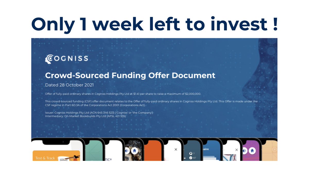 Cogniss empowers anyone to create an innovative and life-changing app. 
Discover more about our world-first tech, our inspiring customers and our global growth plans in our Offer Document: bit.ly/3cK31Aj
#equitycrowdfunding #nocode #invest #impactstartup