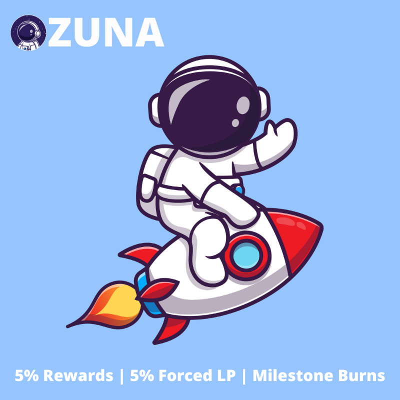 zunacoin's tweet photo. Have you heard about $ZUNA yet?

✅ 5% Token Rewards To All Hodlers
✅ 5% Forced Liquidity Locked Forever
✅ Huge Milestone Burns
✅ Transparent Doxxed Developers
✅ 100% Locked Liquidity 
✅ NFT Collection &amp; Marketplace Dropping Early 2022

It's not too late to be early!🚀