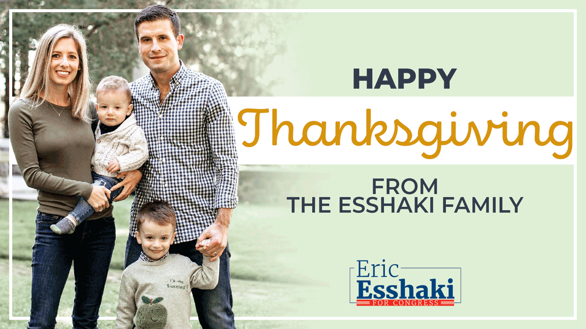 EsshakiCongress's tweet photo. Today we give thanks. From my family to yours, have a safe and joyous Thanksgiving Day. https://t.co/uN1iNzkGPA