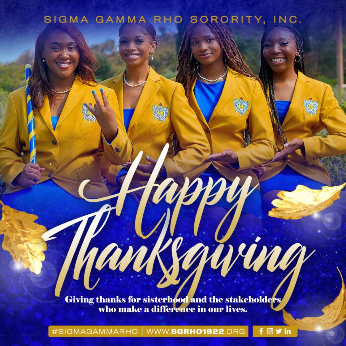 SGRho's tweet image. Giving thanks for sisterhood and the stakeholders who make a difference in our lives. #SigmaGammaRho #SGRho #Greater