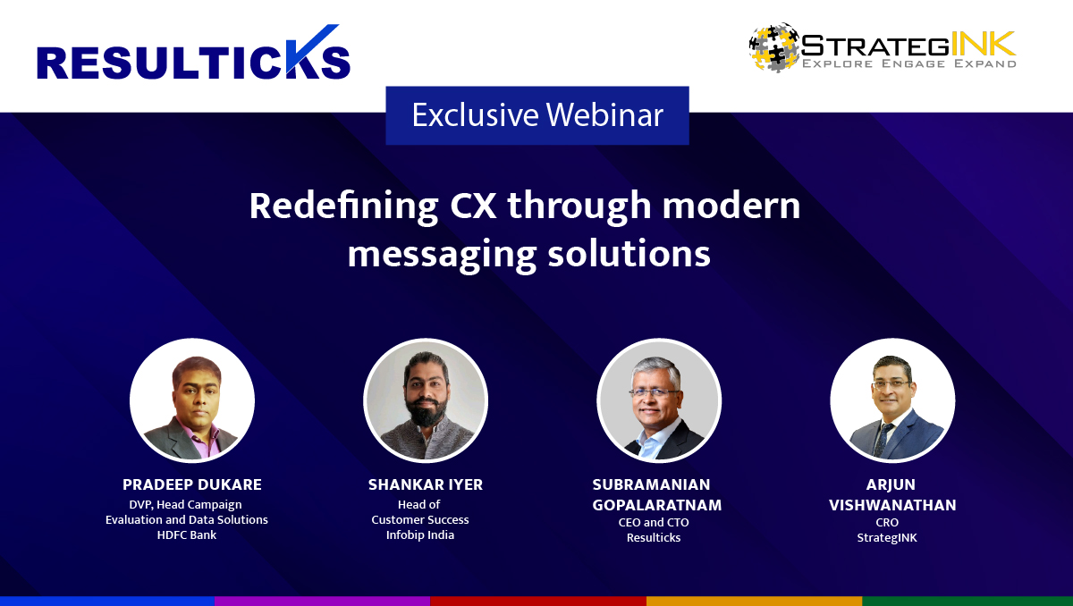 Resulticks's tweet photo. Transforming CX for the digitally accelerated age can be a challenge. Watch our webinar to hear expert views on how brands are reshaping CX via innovative messaging solutions and omnichannel strategies. https://t.co/So2qccC3jC
#CX #CustomerExperience #RedefiningCX #SMSMarketing https://t.co/HBwXBSAb6C