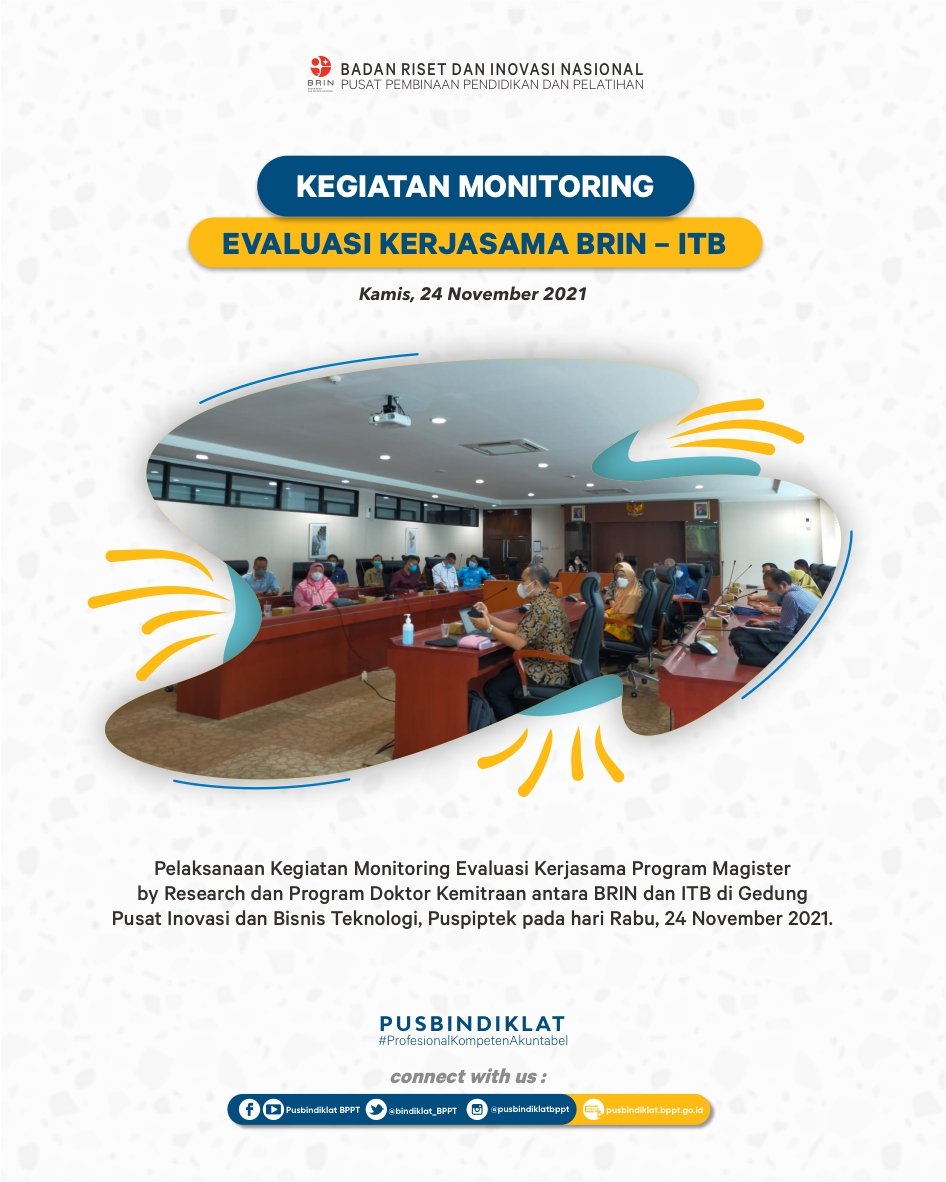 bindiklat_BPPT's tweet photo. Pusbindiklat menerima kunjungan dari Institut ITB dalam rangka pelaksanaan kegiatan Monitoring Evaluasi kerjasama Program Magister by Research dan Program Doktor Kemitraan BRIN - ITB TA 2021

#BRIN #ITB #ORPPT #InovasiIndonesia https://t.co/NV8WaWgDKV