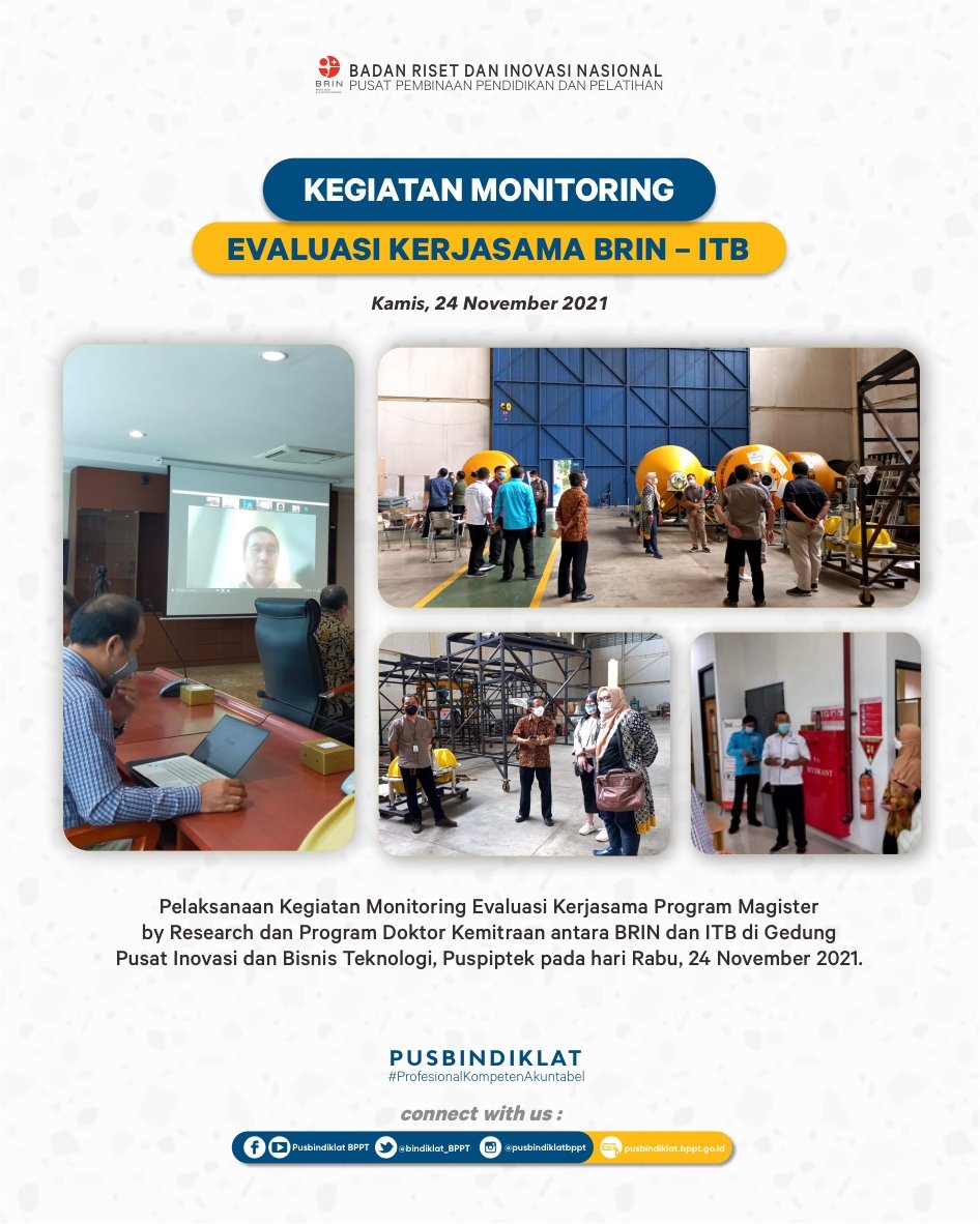 bindiklat_BPPT's tweet photo. Pusbindiklat menerima kunjungan dari Institut ITB dalam rangka pelaksanaan kegiatan Monitoring Evaluasi kerjasama Program Magister by Research dan Program Doktor Kemitraan BRIN - ITB TA 2021

#BRIN #ITB #ORPPT #InovasiIndonesia https://t.co/NV8WaWgDKV