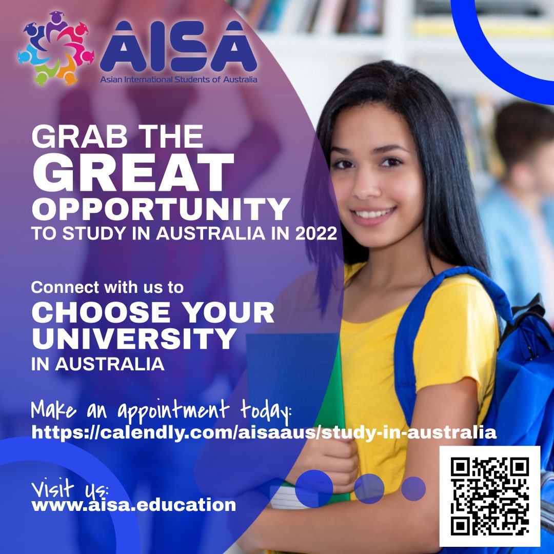 Armed with options and knowledge make the best decision to choose a University to study in Australia. Book a meeting with us to Study in Australian in 2022 and beyond. calendly.com/aisaaus/study-… #internationalstudentsaustralia #studyinaustralia
