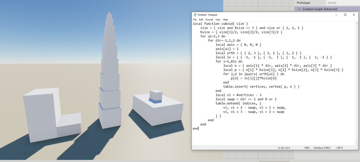 ourmachinery's tweet photo. Highlighting #TheMachinery community today. @eigenbom bound #lua to the engine and generated geometry with it! #gamedev https://t.co/er33rBPeVM