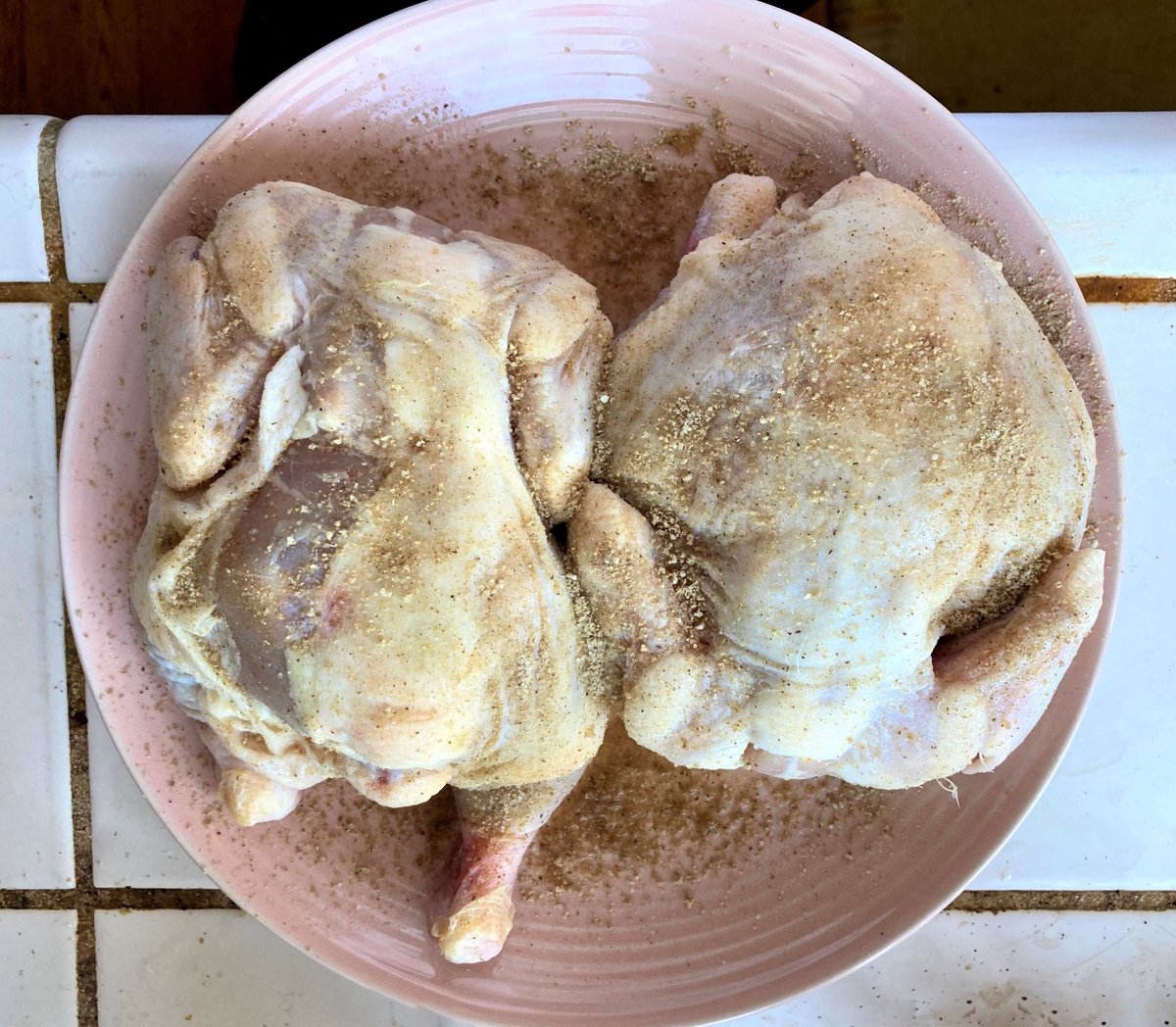 mburnettt's tweet photo. @kathygriffin #CornishGameHens washed, dried, covered in
Beau Monde spices, and in the frig overnight
to dry for a crisper skin on #Thanksgiving.
#Blessing to all! https://t.co/kcGJ1s54zj