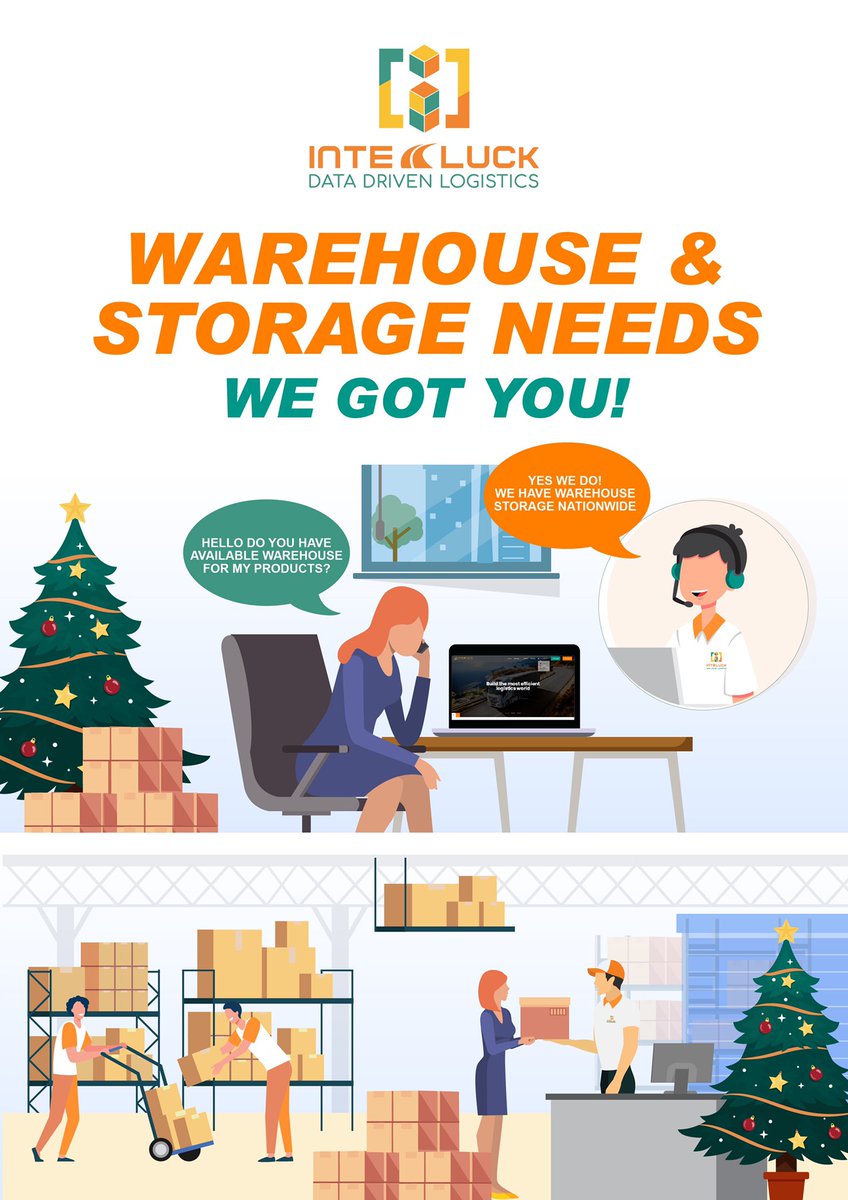 InteluckCorp's tweet photo. Looking for Warehouse or Storage to stock your Christmas sale package? No worries Inteluck can handle it!

For inquiries and concerns you may contact us at 09272345673

#Inteluck #Trucking #Logistics #Warehouse #Storage https://t.co/p22qYRtdnU