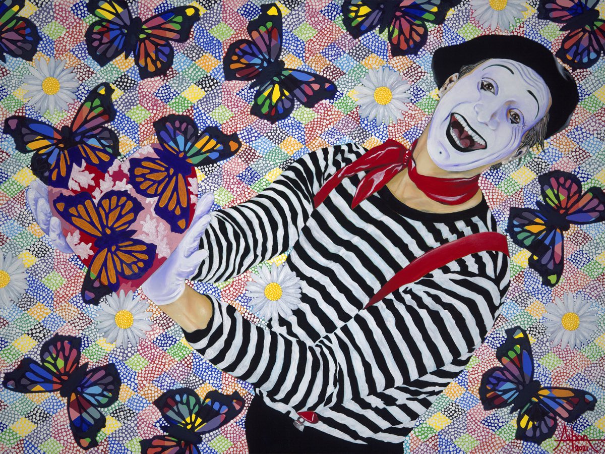 Pierre_The_Mime's tweet photo. So Thankful to my friend Ayhan Yavuz @tresoea who painted me from the heart….and so 
GRATEFUL to YOU, my FANS! https://t.co/leJc3vCP0x