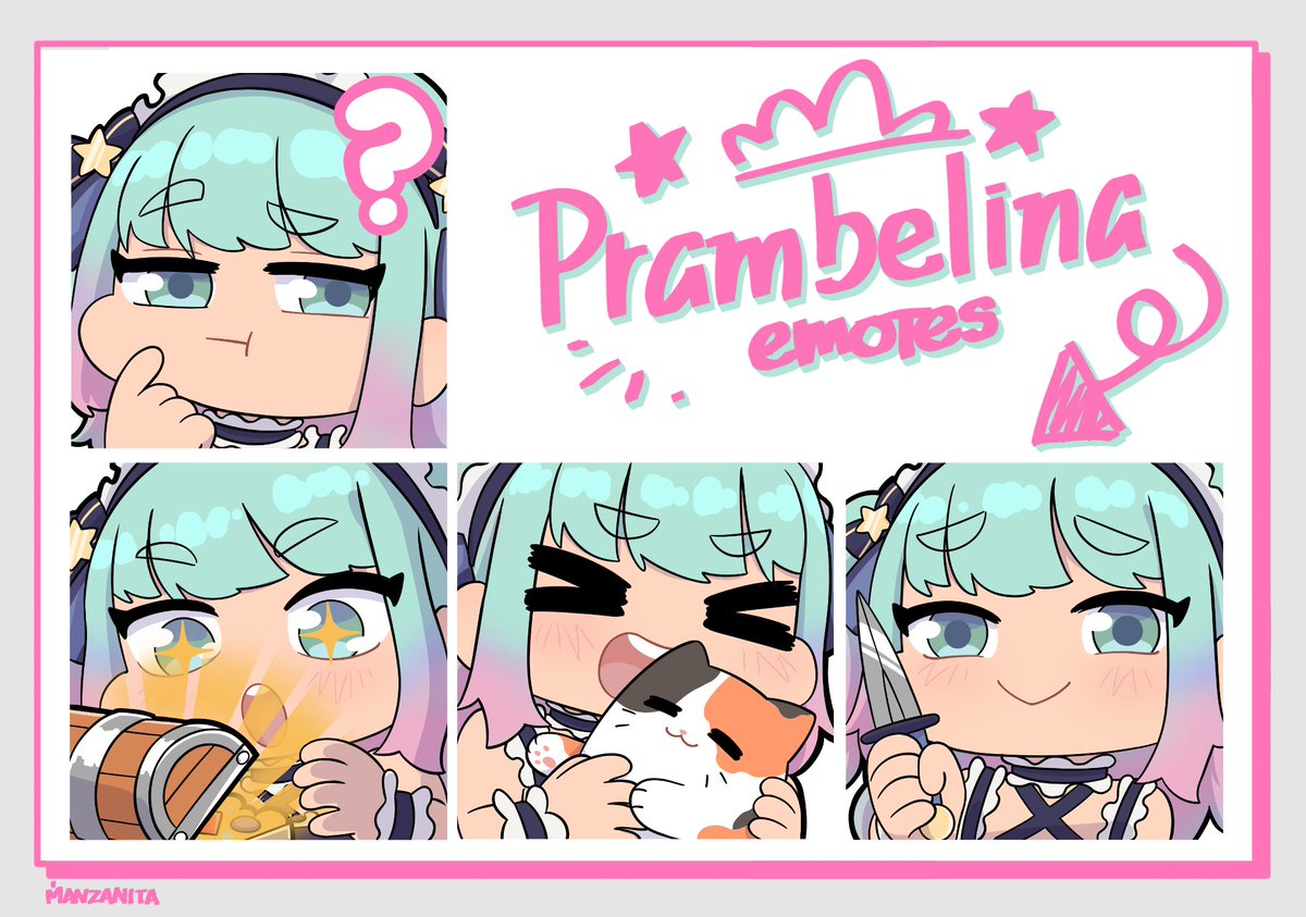 I was in charge of making the twitch emotes for my little sis Prambelina🔮 