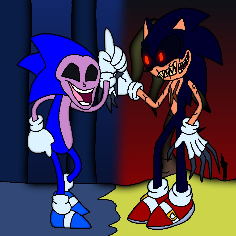 Stankfield on X: Bit new to Twitter, but uh, hello I'm Stankfield and I  drew and animated the new Majin Sonic for Vs Sonic.exe! What you're looking  at here is the original