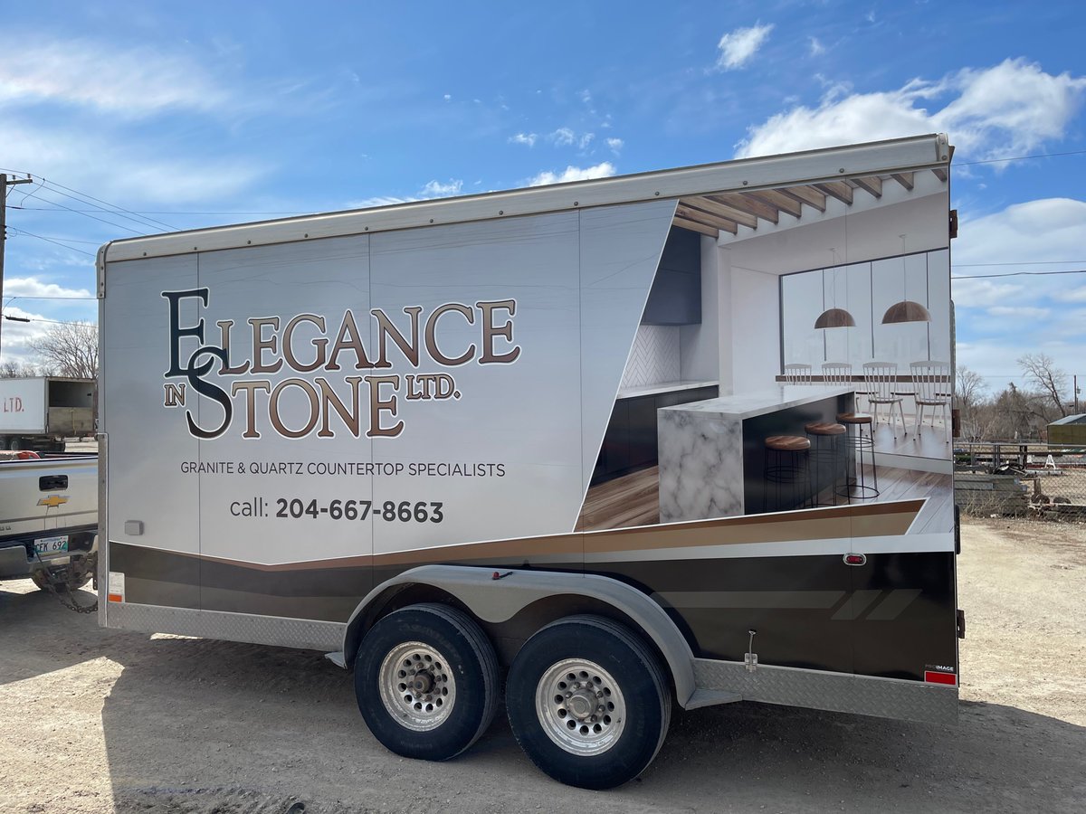 ProimageSigns1's tweet image. One of the best forms of advertising are enclosed trailers, they make the perfect mobile billboards. We designed and installed this eye-catching graphic this summer. #mobileads