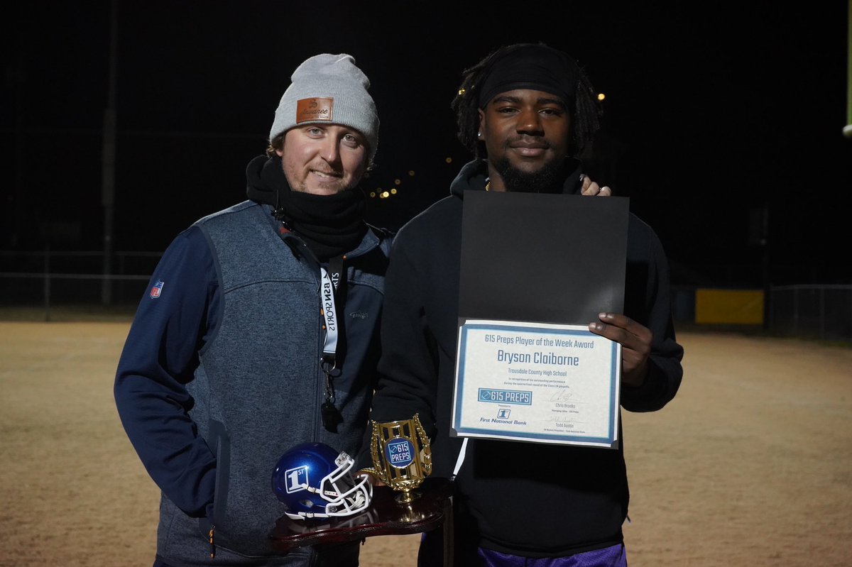 Stopped by Trousdale County this evening to deliver the <a href="/FNBAnywhere/">First National Bank</a> Player of the Week award to <a href="/iam_bc3/">Bryson Claiborne</a>  - he won this week's honor with exactly 2,000 votes! <a href="/trousdalecs/">Trousdale County Sch</a>