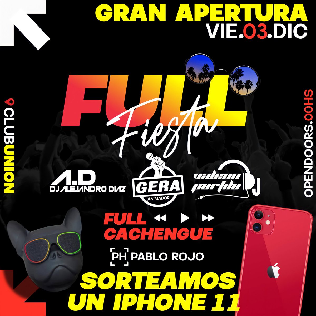 DanDiaz22's tweet photo. 🌴 VIE.03.DIC 🌴
Encendemos la Noche con la *GRAN APERTURA* de #FullFiesta🔥 TEMPORADA 2021/2022
Con tu entrada Participas del increíble SORTEO de un IPHONE 11 📲
ANTICIPADAS/TICKET CONSER CON LOS RRPP
TE ESPERAMOS!!!
GENERAL PINEDO -CHACO https://t.co/nRqqKqfSVB https://t.co/IGr3eroUfT