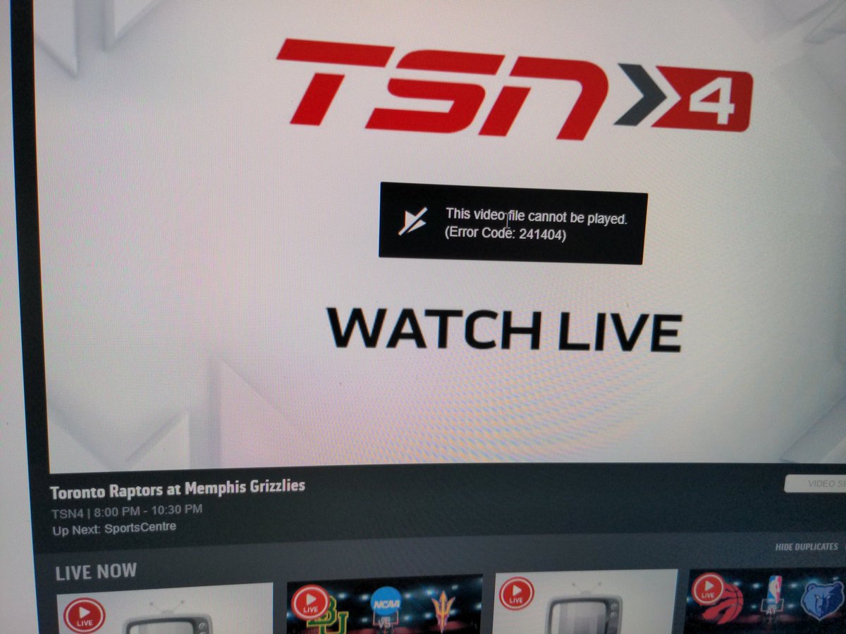 Flipjutsu's tweet photo. @TSNHelp I'm having a problem with my stream. Can you fix this? @Raptors #raptors #tsn https://t.co/rnFAqT0fAO