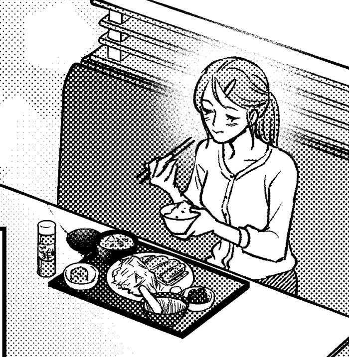飯田さん🍚三変化とロースかつ定食です
「田部さん～」11話公開中です✨
宜しくお願いします😇🖖
https://t.co/2Yt8oQEgun 