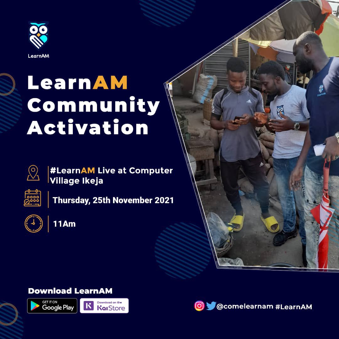BWLawal's tweet photo. #LearnAM is outside tomorrow Thursday. We will be live at COMPUTER VILLAGE #Ikeja. @comeLearnAM #Learnambyforce #DiscoverLearnAM https://t.co/gOzIQEKWtp